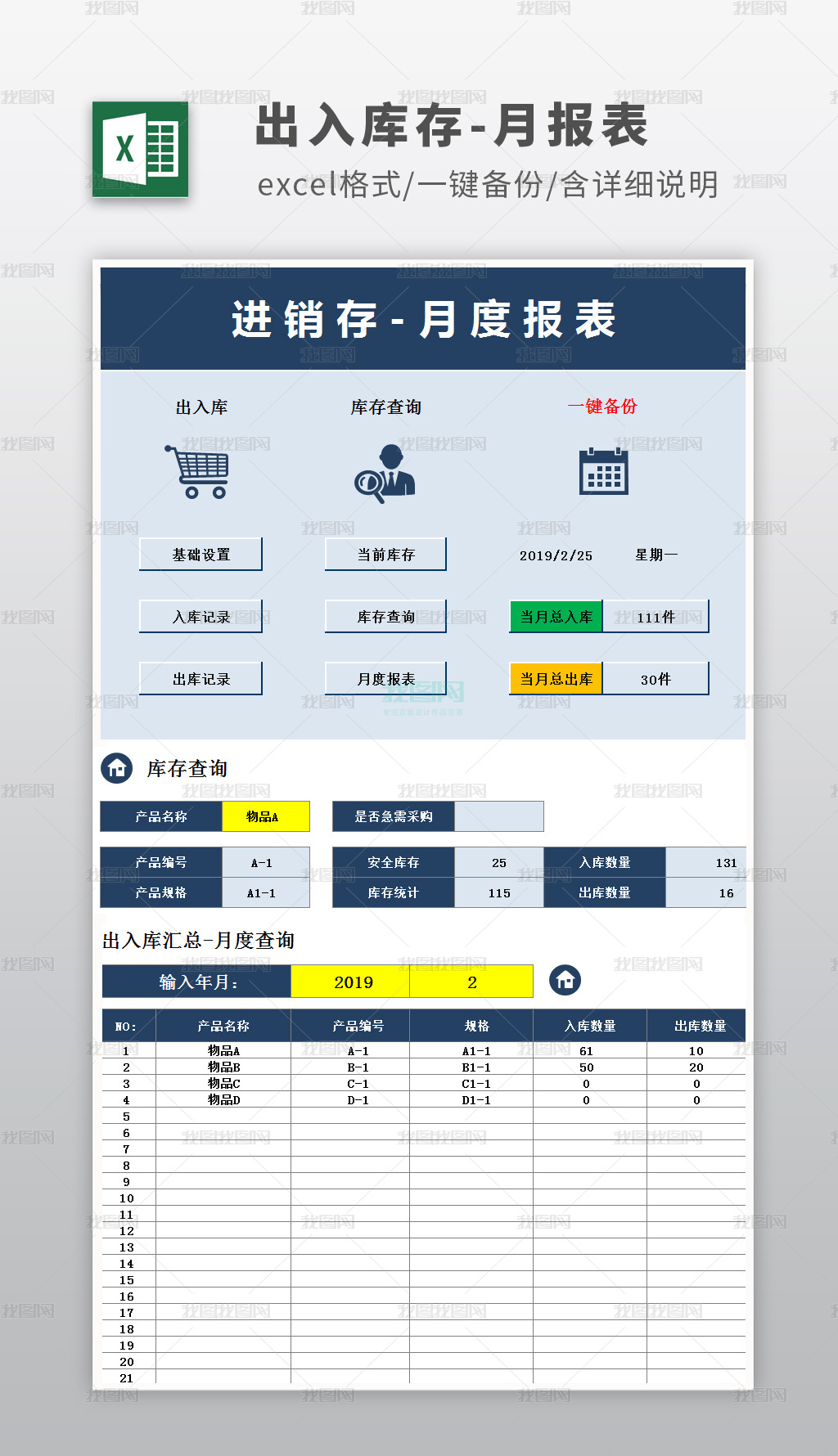 仓库办公用品月度进销存报表模板设计指南